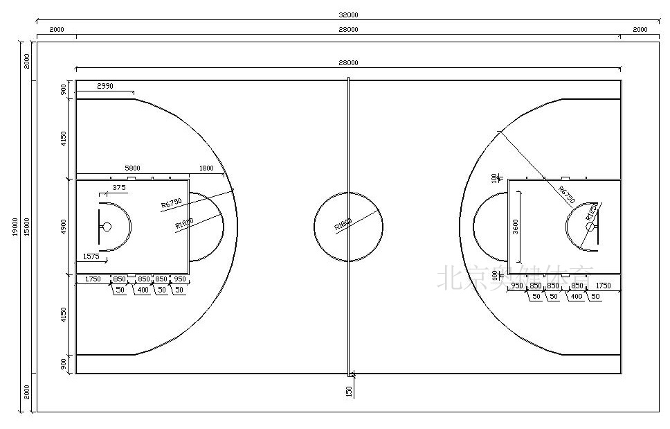 塑胶篮球场标准尺寸