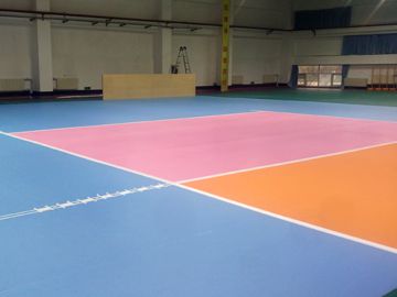 室内排球场pvc塑胶地板安装